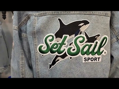 Company Uniform Iron On Embroidery Patches Pandone Color Twill / Felt / Fabric / Cotton