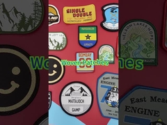 Custom Embroidered Back Patches Fabric Material Adhesive Backing