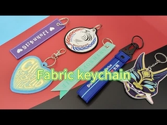 Personalized Embroidered Keychains , Twill Background OEM Embroidery Key Fob