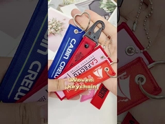 Washable Personalized Logo Keychains , Durable Woven Key Fob