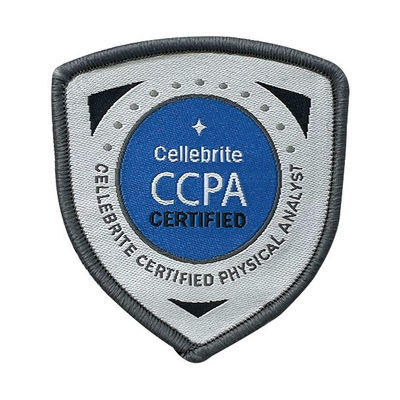 CCPA Logo Brown Merrow Border Iron On Embroidery Patches Waterproof Custom Woven Patch