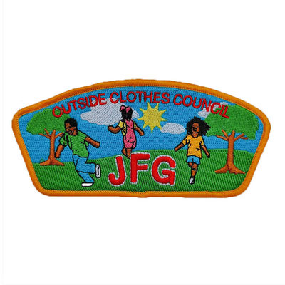 Uniform Embroidery Iron On Patches Laser Cut Woven Patches Merrow Border