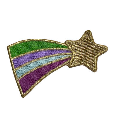 Colorful Star Custom Embroidered Patches Washable For Hat Cloth Bag