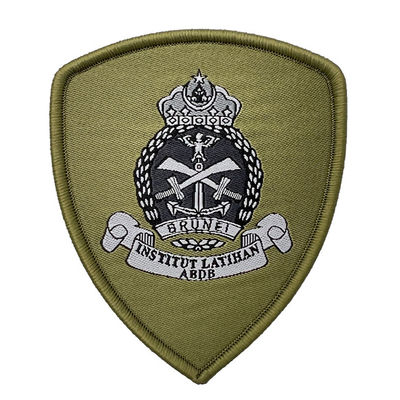 Machine Weaving Iron On Woven Patches Eco Friendly Polyester Custom Jacket Patch