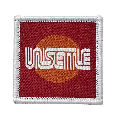 Custom Brand Name Woven Logo Patch Stitched Name Patches With Merrow Border