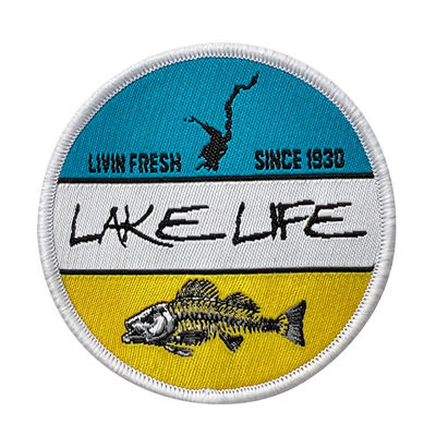 Lake Life Custom Embroidery Patches OEM Iron On Woven Patch For Shirt Clothing