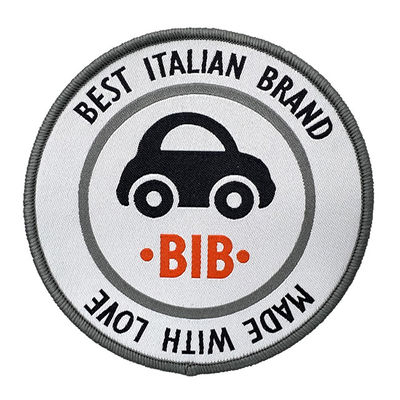 BIB Custom Brand Name Patches Polyester Threads Merrow Border For Letterman Jackets