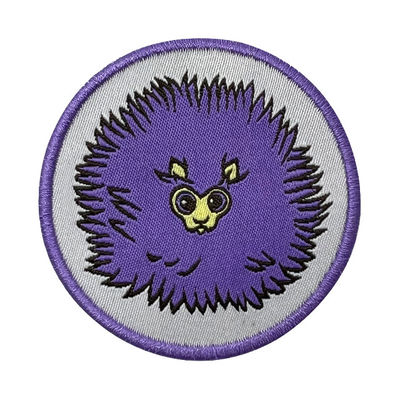 Custom Cute Logo Iron On Woven Patch Purple Merrowed Border For Children