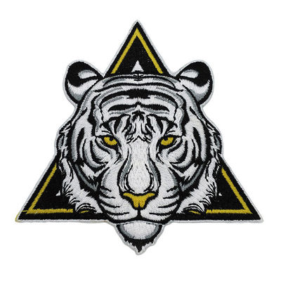 Washable Custom Embroidered Patches Tiger Iron On Patch  For Clothing
