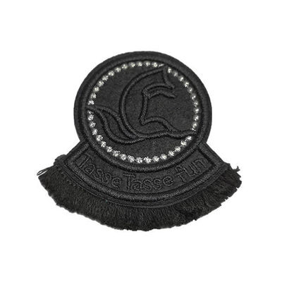 Felt Material Custom Embroidered Patches Sew On Backing With Tassels