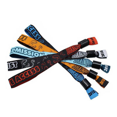 Personalised Festival Wristbands , Customized Polyester Wrist Band With Adjustable Buckle