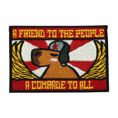 OEM Twill Full Embroidery Patches Heat Cut Border Cartoon Embroidered Patches