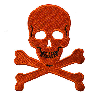 Skull Pattern Twill Washable Iron On Embroidered Patches For Clothing