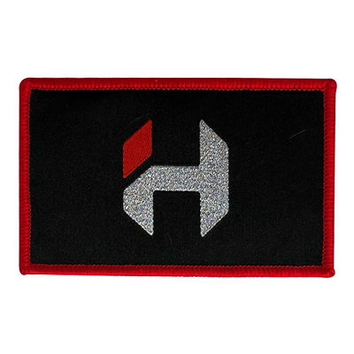Red Merrow Border Iron On Embroidery Patch Waterproof Hot Melt Woven Patches