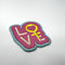 OEM Custom Iron On Pink Embroidery Patch Merrow Border “LOVE” Letter Patch