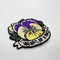 7 Color Pansy Flower Iron On Embroidery Patch Adhesive Backing For Clothing / Shoes / Cap