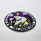 Round Small Embroidery Patches Carton Wolf Stick On Backing With 7 Colors