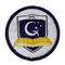 School Logo Iron On Woven Patch Black Merrowed Border Custom Uniform Badges