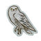 Custom White Owl Iron On Woven Patch Merrowed Border Clothing Washable Patch