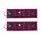 Overlock Border Embroidered Key Chains Promotional Jet Tag Keychains