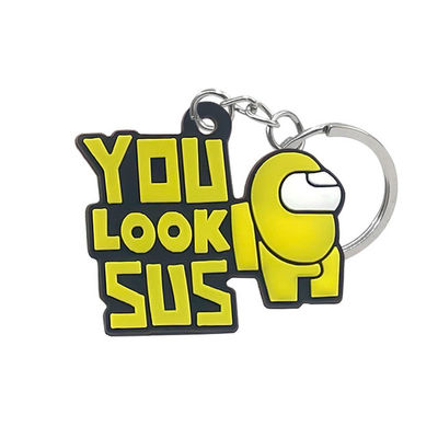 Decorative Personalized Rubber Keychain , OEM Promotional PVC Rubber Key Chain