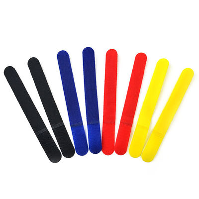 Durable Black Velcro Hook And Loop Cable Ties Size Customized