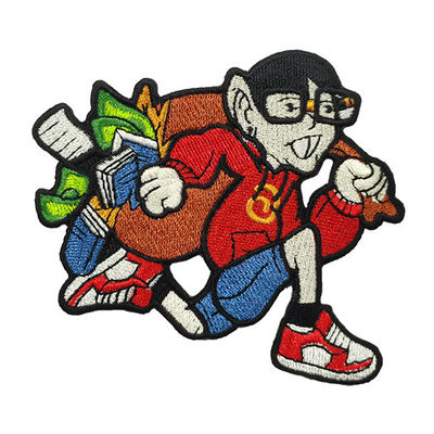 Embroidered Sports Iron On Patches Twill Canvas Pantone For Cloth