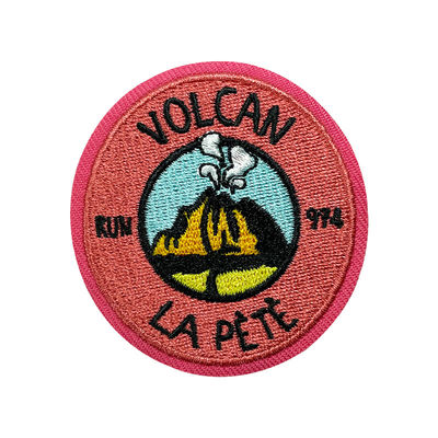 Twill Embossed Iron On Embroidery Patch Round Clothing Patches Polyester Threads